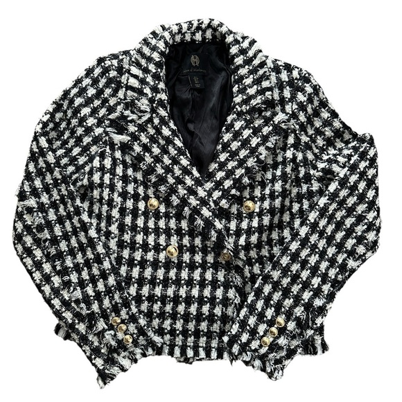 House of Harlow 1960 Houndstooth Tweed Blazer - Size Small - Picture 2 of 11